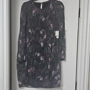 Black Tape Long Sleeve Floral Dress